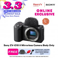 Sony ZV-E10 II Mirrorless Camera Body Only