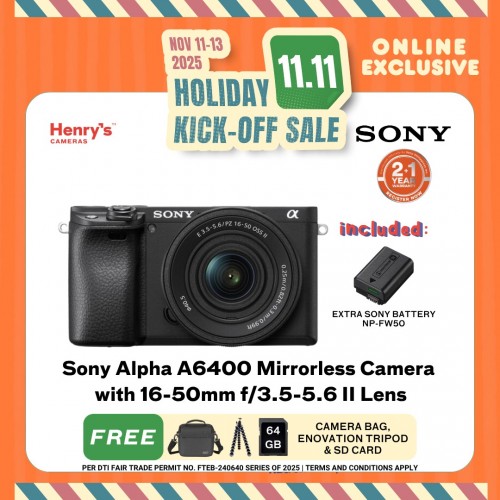 Sony Alpha A6400 Mirrorless Camera with 16-50mm f/3.5-5.6 II Lens
