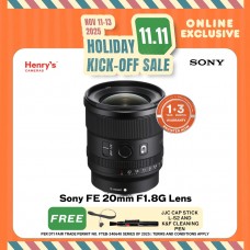 Sony FE 20mm F1.8G Lens