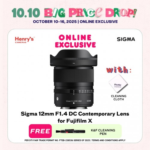 Sigma 12mm F1.4 DC Contemporary Lens for Fujifilm X