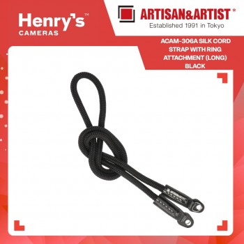 Artisan & Artist ACAM-306A Silk Cord Strap with Ring attachment (Long) Black