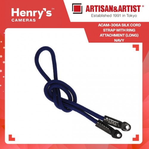 Artisan & Artist ACAM-306A Silk Cord Strap with Ring attachment (Long) Navy