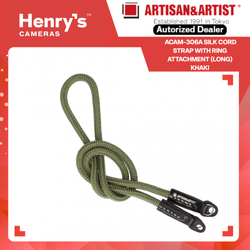 Artisan & Artist ACAM-306A Silk Cord Strap with Ring attachment (Long) Khaki