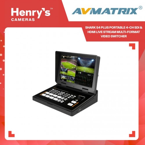 AVMATRIX Shark S4 Plus Portable 4-CH SDI & HDMI Live Stream Multi-Format Video Switcher