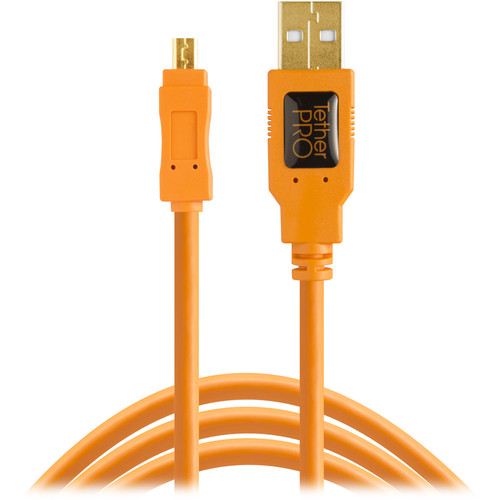 Tetherpro USB 2.0 to Mini-B 8-Pin, 15' (4.6M), ORG CU8015-ORG