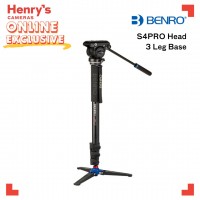 Benro S4 Pro Monopod Kit  A48FDS4PRO Alum. Monopod 3-Leg Base S4 Pro Fluid Video Head