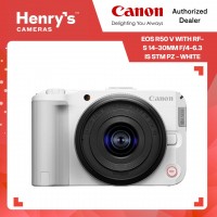 Canon EOS R50 V with RF-S 14-30mm f/4-6.3 IS STM PZ - White