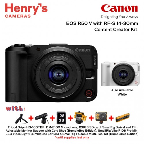 Canon EOS R50 V with RF-S 14-30mm Content Creator Kit