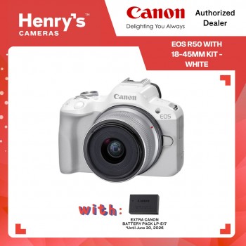 Canon EOS R50 with 18-45mm Kit - White