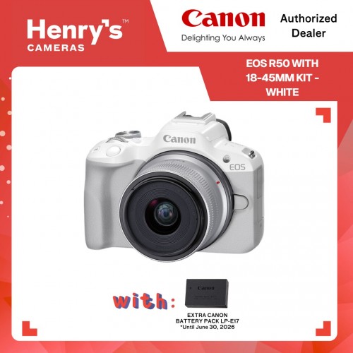 Canon EOS R50 with 18-45mm Kit - White