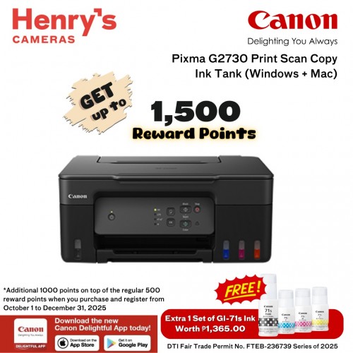 Canon Pixma G2730 Print Scan Copy Ink Tank (Windows + Mac)