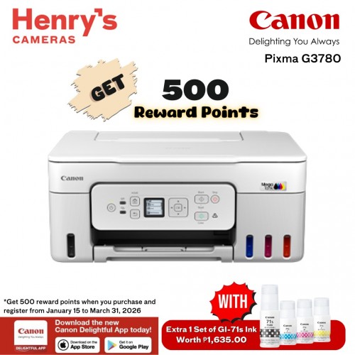 Canon Pixma G3780 Print Scan Copy Ink Tank with WiFI; Windows + Mac