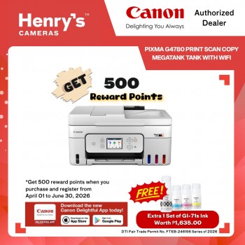 Canon Pixma G4780 Print Scan Copy MegaTank Tank with WiFi