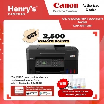 Canon Pixma G4770 Print Scan Copy Fax Ink Tank with WiFI; Windows + Mac