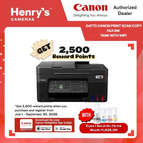 Canon Pixma G4770 Print Scan Copy Fax Ink Tank with WiFI; Windows + Mac