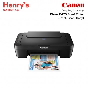 Canon Pixma E470 Compact Wireless 3-in-1 Printer (Print, Scan, Copy) with WiFi
