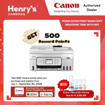 Canon Pixma G4780 Print Scan Copy MegaTank Tank with WiFi
