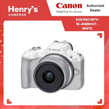 Canon EOS R50 with 18-45mm Kit - White