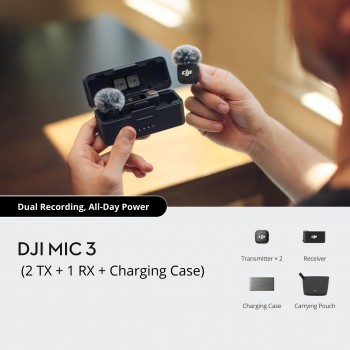 DJI Mic 3 (2TX + 1RX) Wireless Microphone DJI Mic 3 (2TX + 1RX) Wireless Microphone