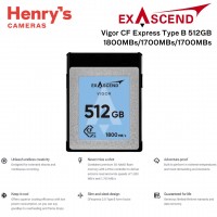 Exascend Vigor CF Express Type B 512GB 1800MBs/1700MBs/1700MBs