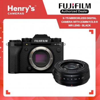 Fujifilm X-T5 Mirrorless Digital Camera with 23mm f/2.8 R WR Lens - Black