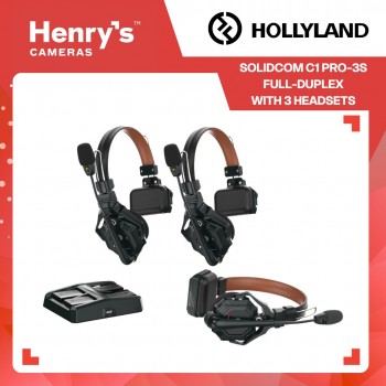 Hollyland Solidcom C1 Pro-3S Full-Duplex ENC Wireless Intercom System with 3 Headsets Hollyland Solidcom C1 Pro-3S Full-Duplex ENC Wireless Intercom System with 3 Headsets