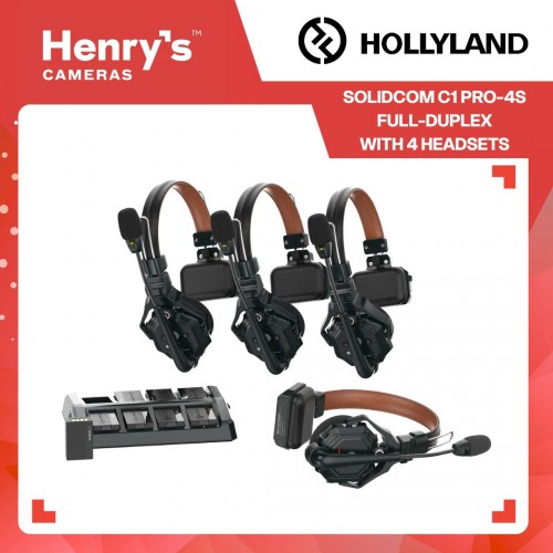 Hollyland Solidcom C1 Pro-4S Full-Duplex ENC Wireless Intercom System with 4 Headsets