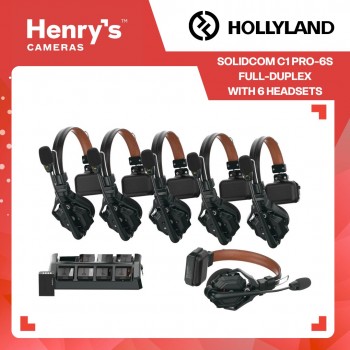 Hollyland Solidcom C1 Pro-6S Full-Duplex ENC Wireless Intercom System with 6 Headsets Hollyland Solidcom C1 Pro-6S Full-Duplex ENC Wireless Intercom System with 6 Headsets