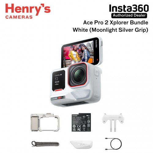 Insta360 Ace Pro 2 (Arctic White) | Xplorer Bundle (Moonlight Silver Grip)