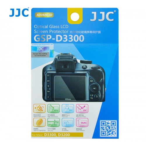 JJC Glass Screen Protector for Nikon D3400, D3300, D3200