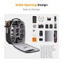 K&F Concept Camera Backpack Hardshell DSLR Photography Camera Bag - Black