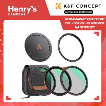 K&F 62mm Magnetic Filter Kit CPL + ND2-32 + Black Mist 1/4 Filter Set -SKU-2766
