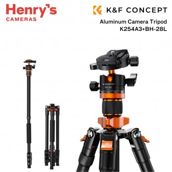 K&F Aluminum Camera Tripod K254A3+BH-28L - KF09.089V1 K&F Aluminum Camera Tripod K254A3+BH-28L - KF09.089V1
