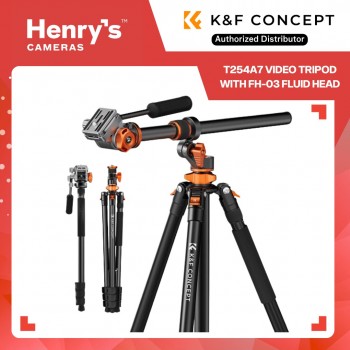 K&F Concept T254A7 Video Tripod with FH-03 Fluid Head - KF09-137