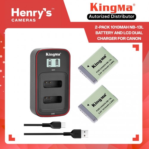 KingMa 2-Pack 1010mAh NB-13L Battery and LCD Dual Charger for Canon KingMa 2-Pack 1010mAh NB-13L Battery and LCD Dual Charger for Canon