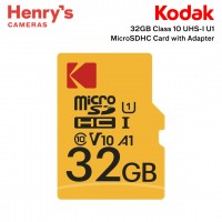 Kodak 32GB Class 10 UHS-I U1 MicroSDHC Card with Adapter Kodak 32GB Class 10 UHS-I U1 MicroSDHC Card with Adapter
