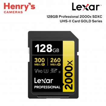 Lexar 128gb Professional 2000x SDXC UHS-II Card GOLD Series