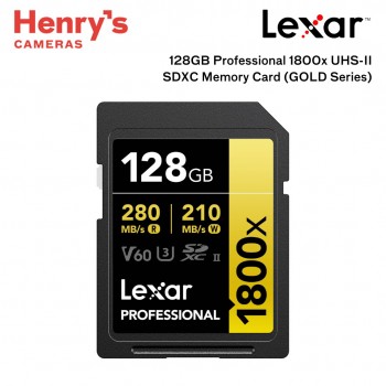 Lexar 128GB Professional 1800x UHS-II SDXC GOLD Series - LSD1800128G-BNNNG