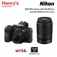 Nikon Z50 Mirrorless with 16-50mm and 50-250mm Kit Lens