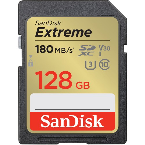 Sandisk Extreme 128GB 180MB/S SDXC UHS-I - SDSDXVA-128G-GNCIN