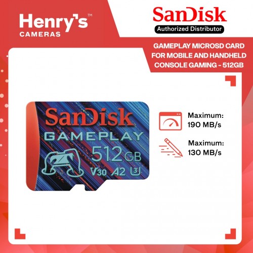 SanDisk 512GB GamePlay microSD Card for Mobile and Handheld Console Gaming - SDSQXAV-512G-GN6XN