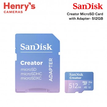 SanDisk Creator MicroSD Card with Adapter- 512GB