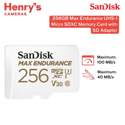 SanDisk 256GB Max Endurance UHS-I Micro SDXC Memory Card with SD Adapter