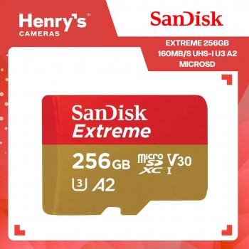 Sandisk Extreme 256GB 160MB/S UHS-I U3 A2 MicroSD No Adaptor - SDSQXAH-256G-GN6MN