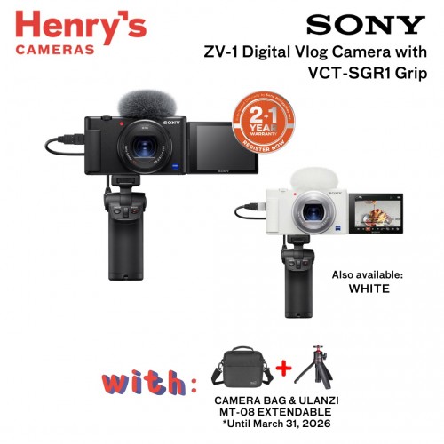 Sony ZV-1 Digital Vlog Camera with VCT-SGR1 Grip Sony ZV-1 Digital Vlog Camera with VCT-SGR1 Grip