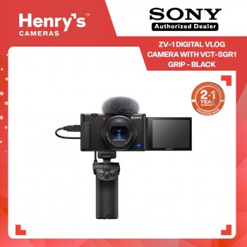 Sony ZV-1 Digital Vlog Camera with VCT-SGR1 Grip - Black