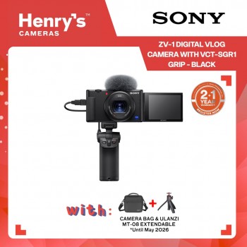 Sony ZV-1 Digital Vlog Camera with VCT-SGR1 Grip - Black