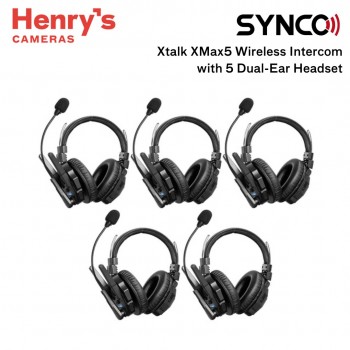 Synco XTalk XMax-5 2.4GHz 5-Person Full-Duplex Wireless Intercom Headset System Synco XTalk XMax-5 2.4GHz 5-Person Full-Duplex Wireless Intercom Headset System