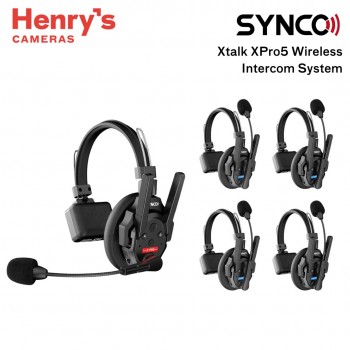 Synco XTalk XPro 5 Wireless Intercom System with 5 Single-Ear Headsets Synco XTalk XPro 5 Wireless Intercom System with 5 Single-Ear Headsets