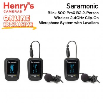 Saramonic Blink500 ProX B2-2Person Digital Camera-Mount Wireless Omni Lavalier Microphone System 3.5mm TRS